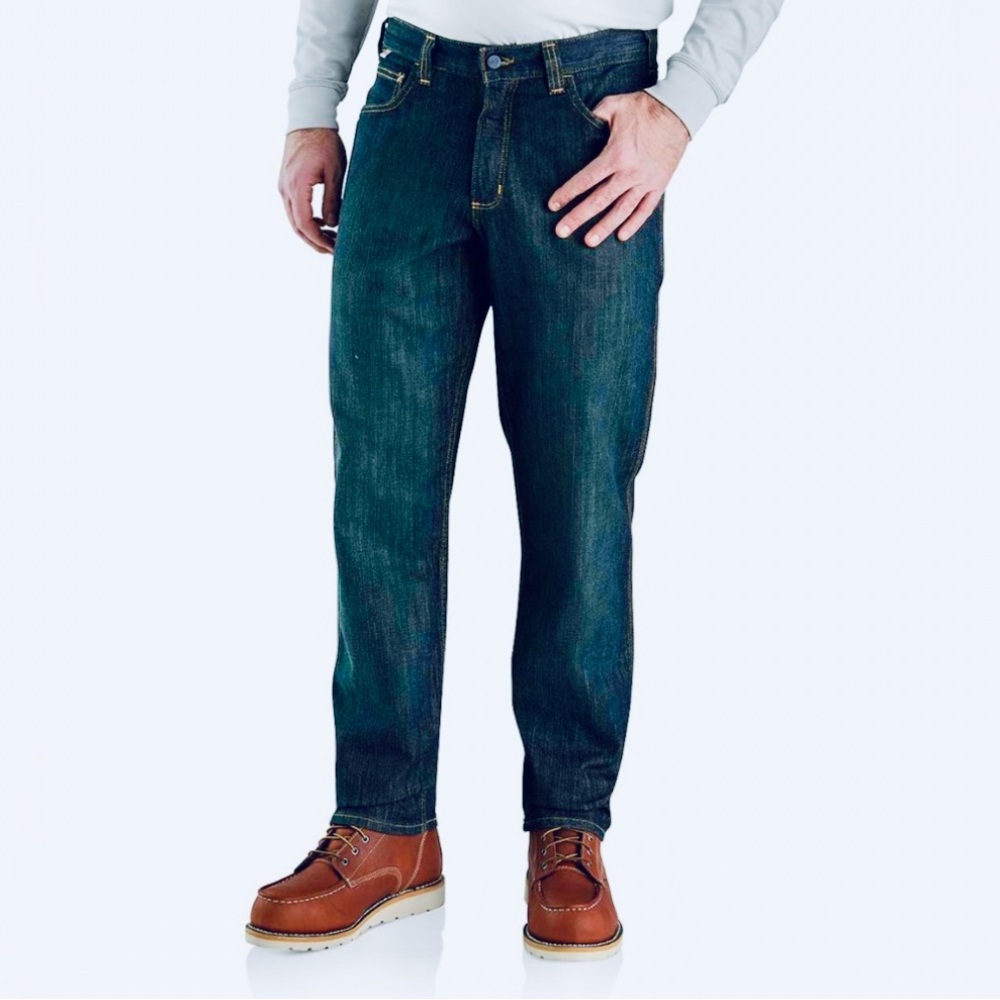 Carhartt Flame Resistant Force Rugged Flex Relaxed Fit 5 Pocket Jeans 38” X 32”